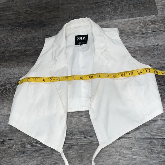Zara White Sleeveless Tie-Front Crop Top vest - S - Picture 8 of 8
